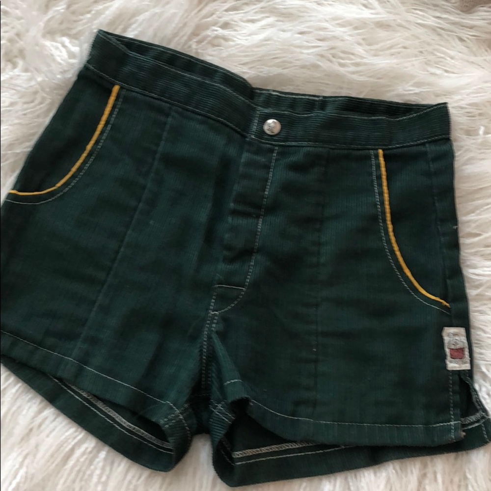Forest Green Corduroy High Waisted Shorts